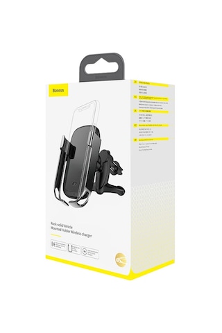 Baseus Rock-Solid Tam Otomatik 10W Kablosuz Araç Şarj Tutucu