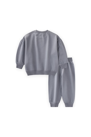 Cigit Etiket Detaylı Sweatshirt Takım 1-7 Yaş Mint Yeşil Mint Yeşili
