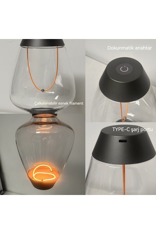 Ortamışığırestoran Bar Dokunmatik Yatak Odasıbaşı Ucu Gece Lambası 1 Diğer