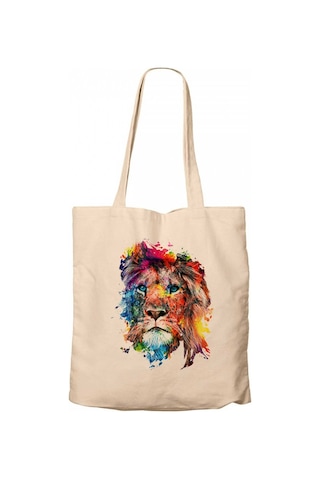 Lion Brothers Lion Rainbow Krem Kanvas Bez Çanta Krem