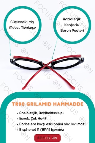 Focus On KS001-C1S-P-FÜME Siyah Kırmızı Polarize Çocuk Güneş Gözlüğü