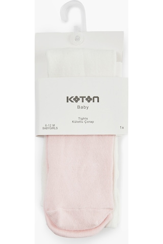 Koton Pamuklu Figürlü Külotlu Çorap Pembe 7wmg80041aa Gül