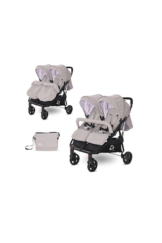 Lorelli Duo Yan Yana İkiz Bebek Arabası Grey Dots