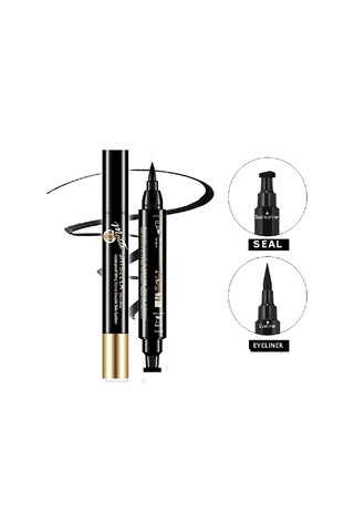Shibella Siyah Çift Uçlu 24 Saat Dayanıklı Kalın Damgalı Eyeliner Kutulu