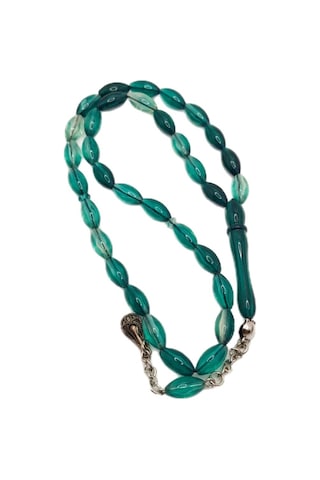 Han Ticarethane Yeşil Şeffaf Toz Kehribar Tesbih