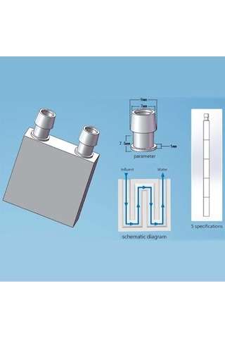 Su Soğutma Bloğu 40x40x12mm Alüminyum Soğutucu 12706 Peltier Uyumlu