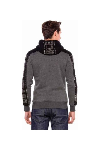 Cipo & Baxx Cl381 Metal Droplu Taşlı Kapşonlu Kışlık Sweatshirt 001