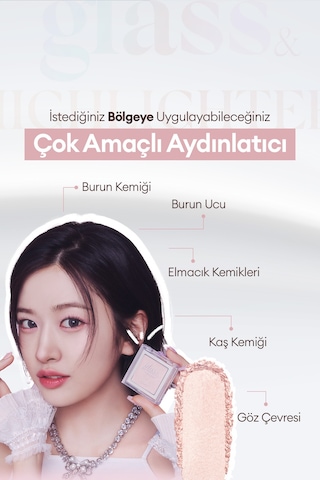 Doğal Görünüm Sunan Pembe Işıltılı Aydınlatıcı Clıo Glass&highlighter 01 Moon Glow Luxury Koshort Pembe