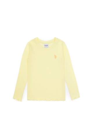 U.S. Polo Assn. Kız Çocuk Sarı Bisiklet Yaka Basic Sweatshirt 50317908-VR044