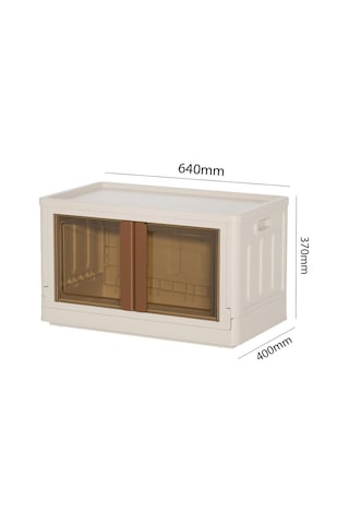 Sunup Sn-25881 72l Katlanabilir Plastik Saklama Kutusu Kahverengi Kapaklı Tekerlekli 40x64x37cm
