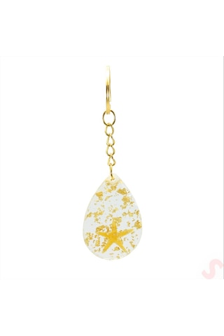 Epoksi Yıldızlı Anahtarlık, Altın - 1 Adet Altın