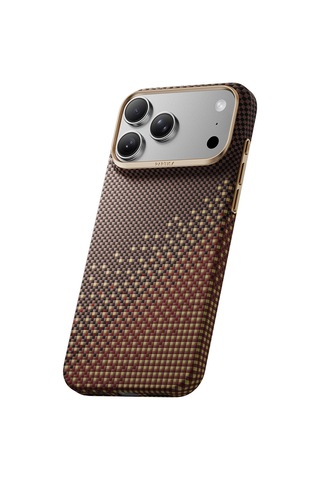 Apple iPhone Uyumlu 18 Pro Max Kılıf M-safe Özellikli Raptic Aramid Skin Serenity Serisi Karbon Kapak Kahverengi