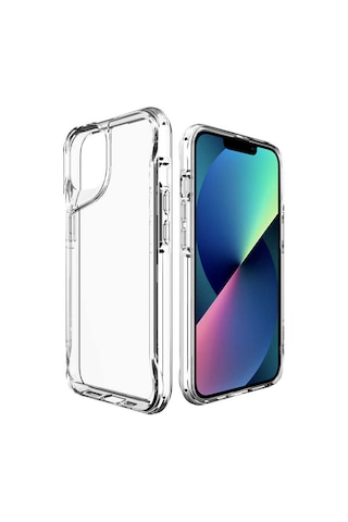 Apple Uyumlu iPhone Forzacase 13 İle Gladia Serisi Kamera Köşe Korumalı Sert Plastik Şeffaf Kılıf