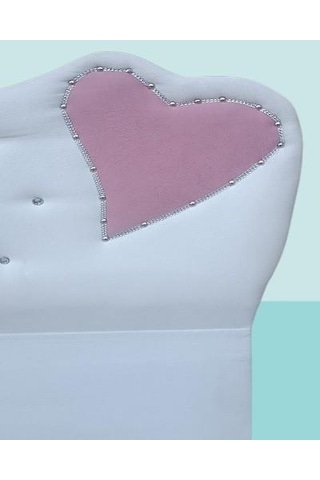 Başlık Dk Tek Kişilik 90'lık Kalplı Model Tay Tüyü Beyaz Kumaş El Yapım