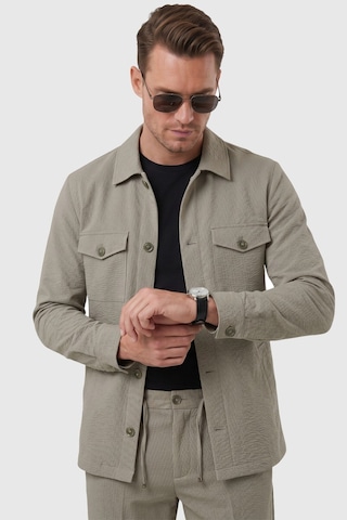 Rizzup Yeşil Slim Fit Gofre Dokulu Yazlık Spor Takım Elbise Yarım Astarlı Likralı 2 Li Kombin 2604007