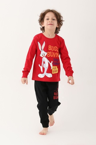 Looney Tunes L1611-3 Çocuk  Kırmızı Pijama