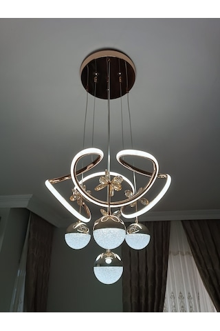 Livora Lighting Alice Modern Sarkıt Kelebekli Kademeli Ledli Avize Altın - Gold