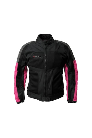 Motosiklet Kadın Mont 4 Mevsim Dynamic Black-pink Motorcu Montu
