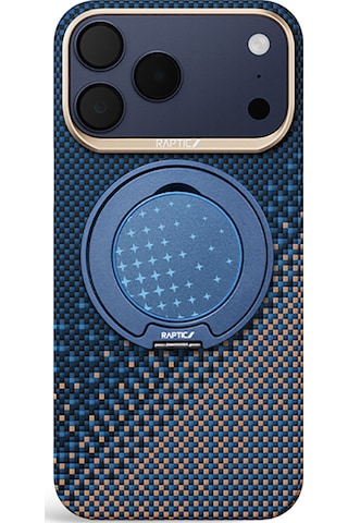 Apple iPhone Uyumlu  17 Pro Kılıf Raptic 2in1 Bundle Kit Aramid Skin Serenity Serisi Stand Ve Kapak Lacivert