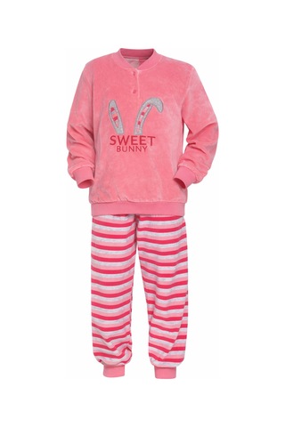 Kız Çocuk Kadife Pijama Takımı 1667 Pembe01 Pembe01