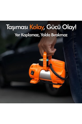 Araç Çakmak Girişli Dijital Hava Kompresörü Lastik Şişirme Pompası 12v Taşınabilir Oto Kokusu