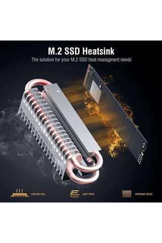 Boatshop1 Cutworm M2 2280 Ssd Soğutucu Gümüş Termal Pasta Dahil Nvme Ssd Isı Buharlaması Dayanıklı İnşaat