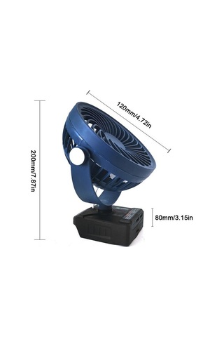 5 Inç 3 Yaprak Fan Masaüstü Lityum Hava Fanı Pratik Zk29xa Mavi