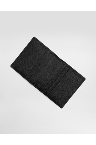 Dolce & Gabbana Dauphine Folding Cardholder Made Of Embossed Calfskin Siyah