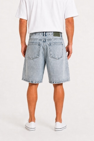 Respire Erkek Washed Jean Şort Koyu Mavi