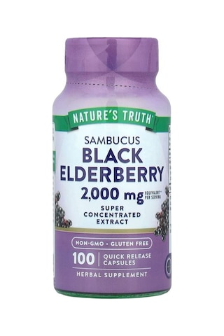 Nature's Truth, Sambucus Black Elderberry, 2,000 Mg, 100 Quick Release Capsules 1,000 Mg Per Capsule