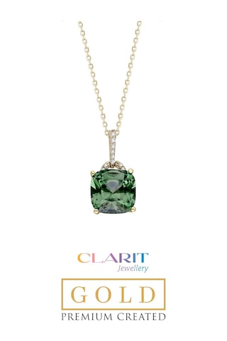 Tourmaline Taşlı Clarit Serisi 41 Cm 14 Ayar Sarı Altın Kolye