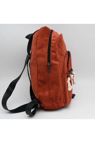 Kadın Kadife Sırt Çantası Turuncu
