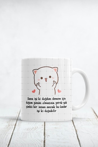 Insan Ancak Bu Kadar Iyi Ki Doğabilir Baskılı Kupa Bardak Beyaz
