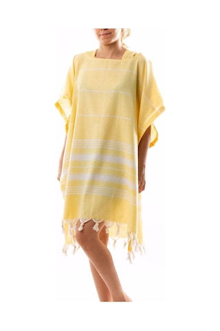 %100 Pamuk Yetişkin Peştemal Panço Bornoz Plaj Havlusu Sarı L-xl Sarı