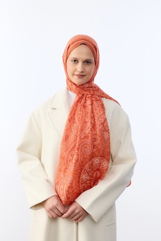 Mirsoy Scarf Mirayze Etnik Desen Şal Turuncu