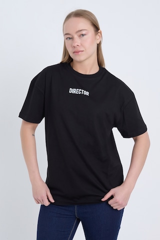Velvoria Unisex Oversize Siyah Director T-shirt