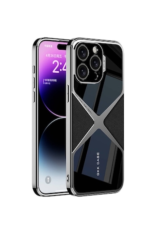 Zore Apple iPhone Uyumlu 14 Pro Kılıf Ultra İnce Kamera Korumalı Pc + Deri Arka Yüzey Omsy X-pro Kapak-siyah