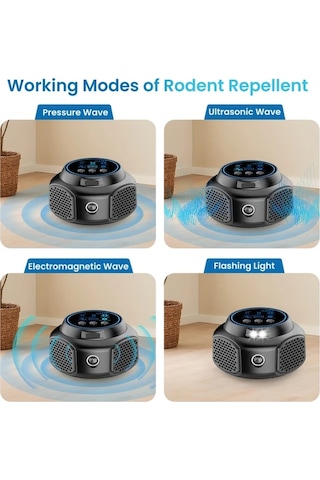 Motion003 Ojımo Ultrasonik Fare Ve Sivrisinek Kovucu Siyah Usb Güçlü Dijital Ekran 3 Mod Ev Çatı Garaj Mutfak İçin Zararlı Kontrol Cihazı