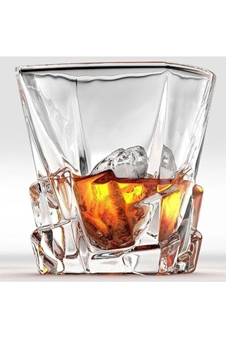 2 Adet Premium Kristal Kesim Viski Bardağı - 300 Ml El Yapımı Bourbon Ve Kokteyl Kadehi Şeffaf