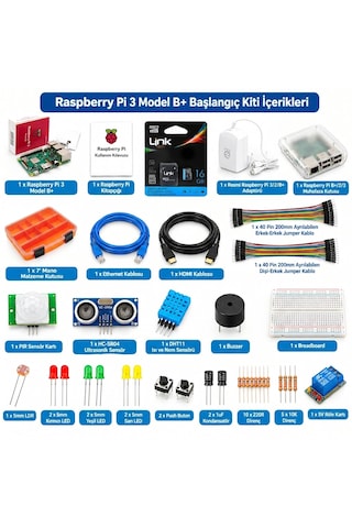 Raspberry Pi 3 B+ Model Süper Başlangıç Seti