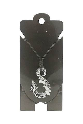 Kore İp Askılı Ve Krom Çelik Kaplamalı Unisex Tribal Kolye Kkrm-05 Gümüş5