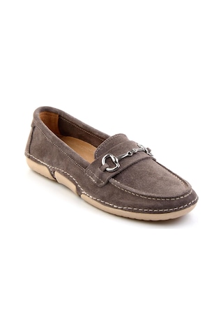 Bambi Vizon Leather Kadın Loafer Ayakkabı K01028130601 Vizon