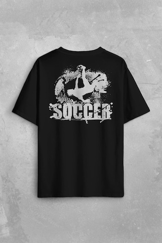 Soccer Röveşata Gol Atan Futbolcu Taktik Sırt Ön Baskılı Oversize Tişört Unisex T-shirt 001