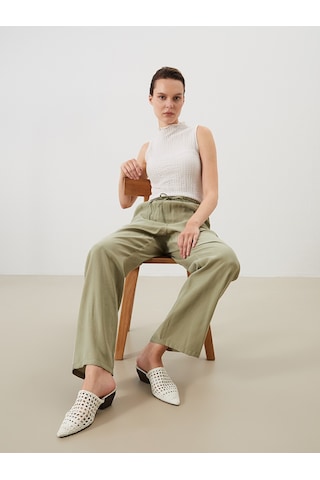 Lcw Comfort Haki Beli Lastikli Modal Karışımlı Kadın Pantolon
