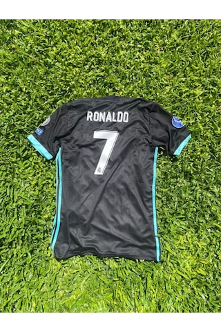 Real Madrid Ronaldo 7 Retro Futbol Forması Siyah Çok Renkli Real Madrid Ronaldo 7 Retro Futbol Forması Siyah Çok Renkli