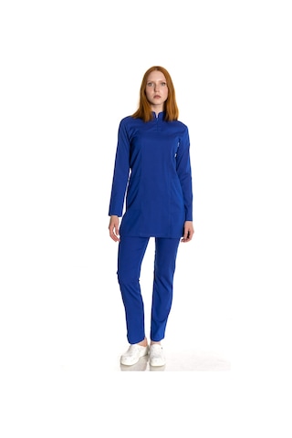 Saks Mavi Soft Likra Tesettür Takım