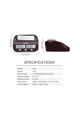 Wondernest Ahşap Satranç Saati Dijital Timer Profesyonel Oyun Alarmlı Bonus Qr Kodlu