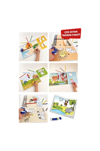 Çocuk Akademi 7'li Cırt Cırt Serisi Ve 5'li Kes Boya Yapıştır Paketi