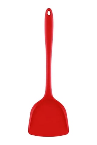 1 Adet Sert Silikon Isıya Dayanıklı Yanmaz Yapışmaz Spatula Kırmızı