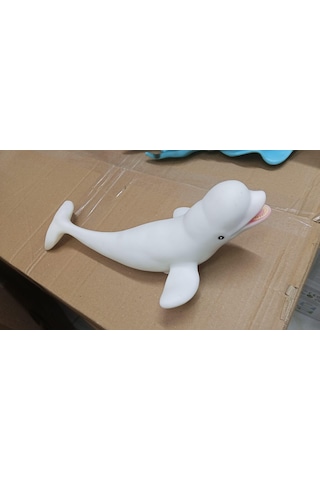 Plastik Oyuncak Büyük Boy Yunus Beyaz Balina Beluga 23 Cm